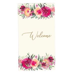Blueink Studios Lyrical Welcome Floral Guest Towel Napkins (NAPG36-6254), 36 ct
